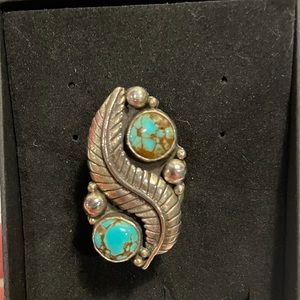 turquoise Lear Silver Ring